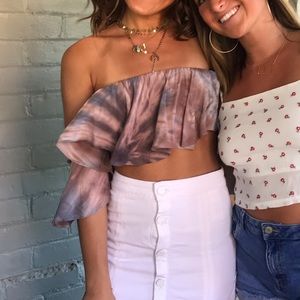 South Moon Under cropped tie dye top